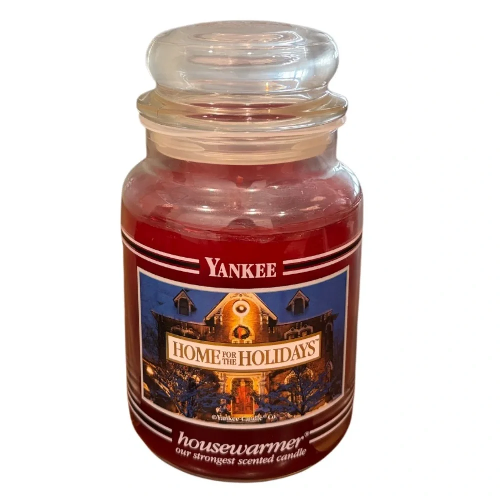 Yankee Candle Jar Vintage Home for the Holidays Rare Vintage Black Band Burgundy